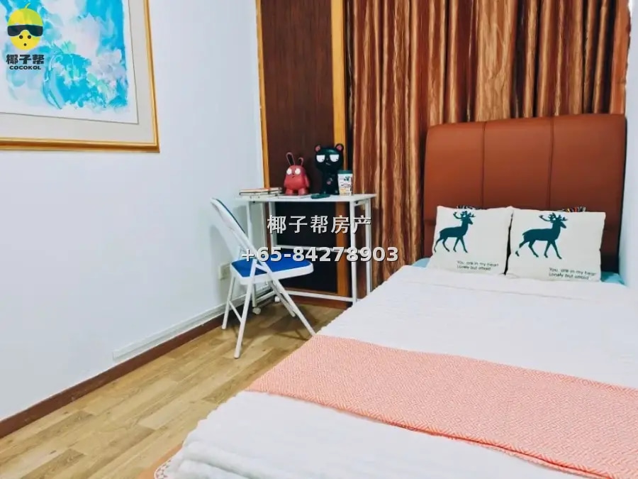 【出租】樟宜上段地铁旁公寓主人房 步行2分钟可住2人 4